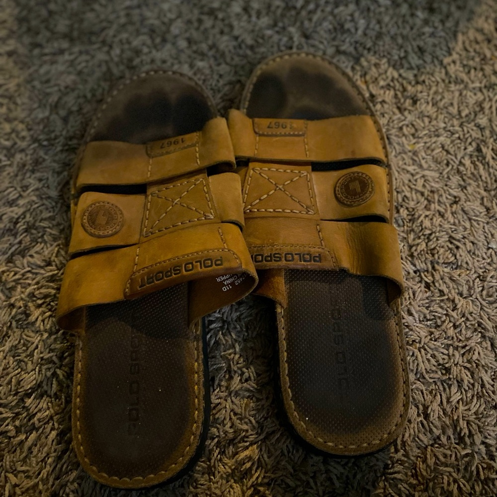 Polo Sport Leather Slip On Men’s Sandals 11